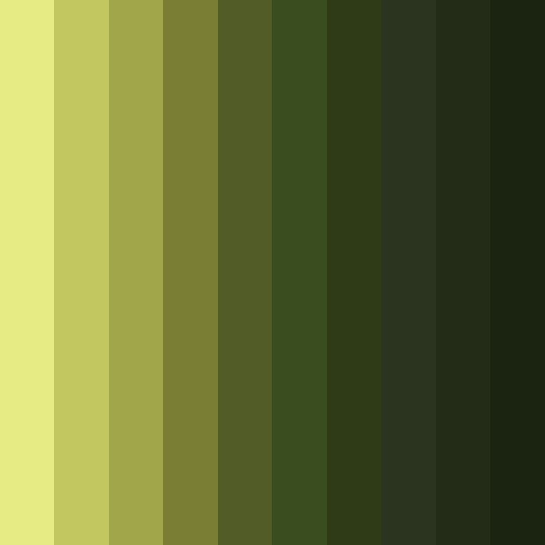 Download shades of olive color palette PNG image (square)