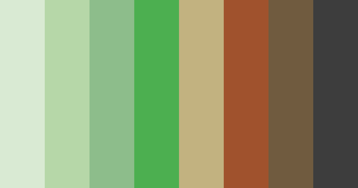 Download shades of green and brown color palette PNG image (landscape)