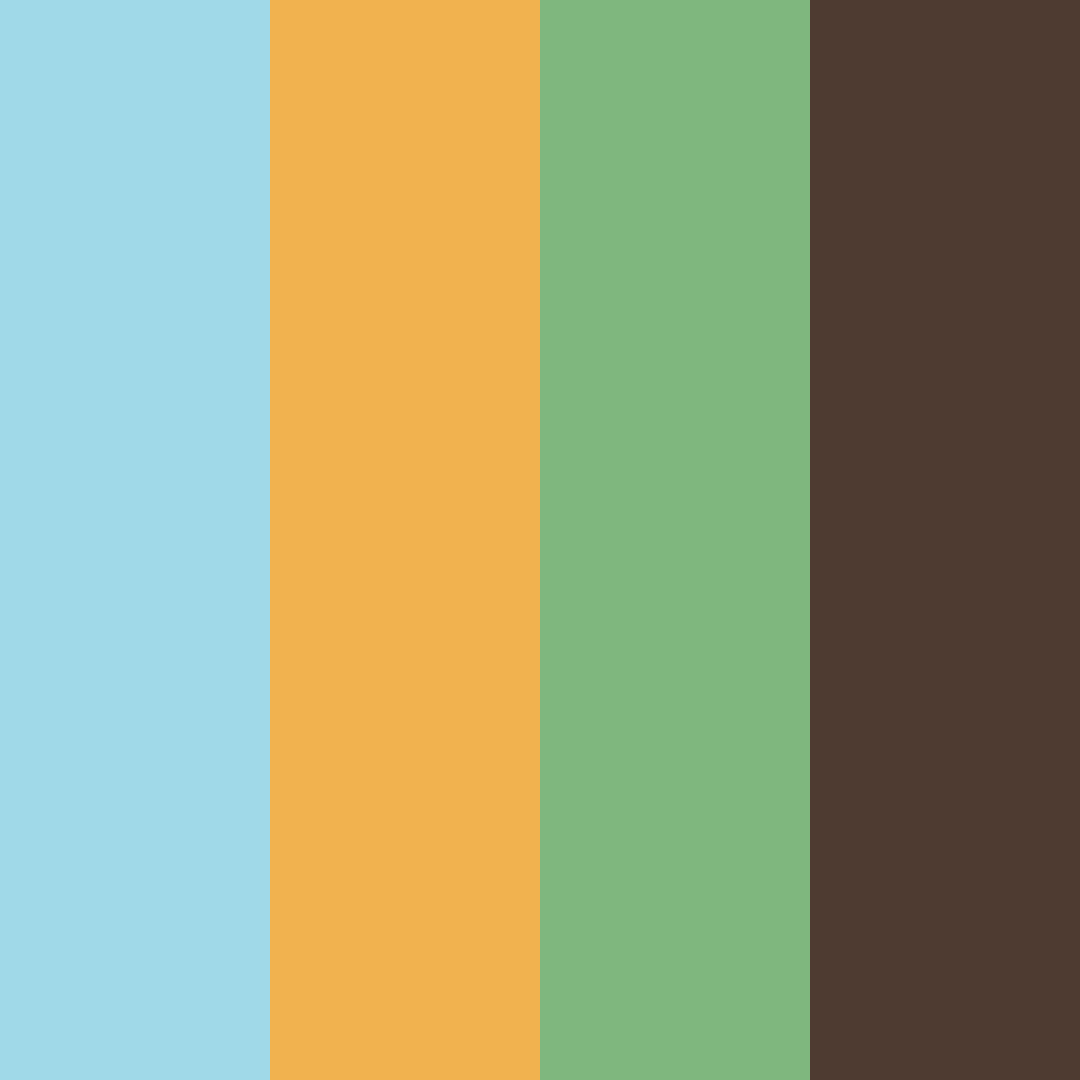 Download aqua orange green brown color palette PNG image (square)