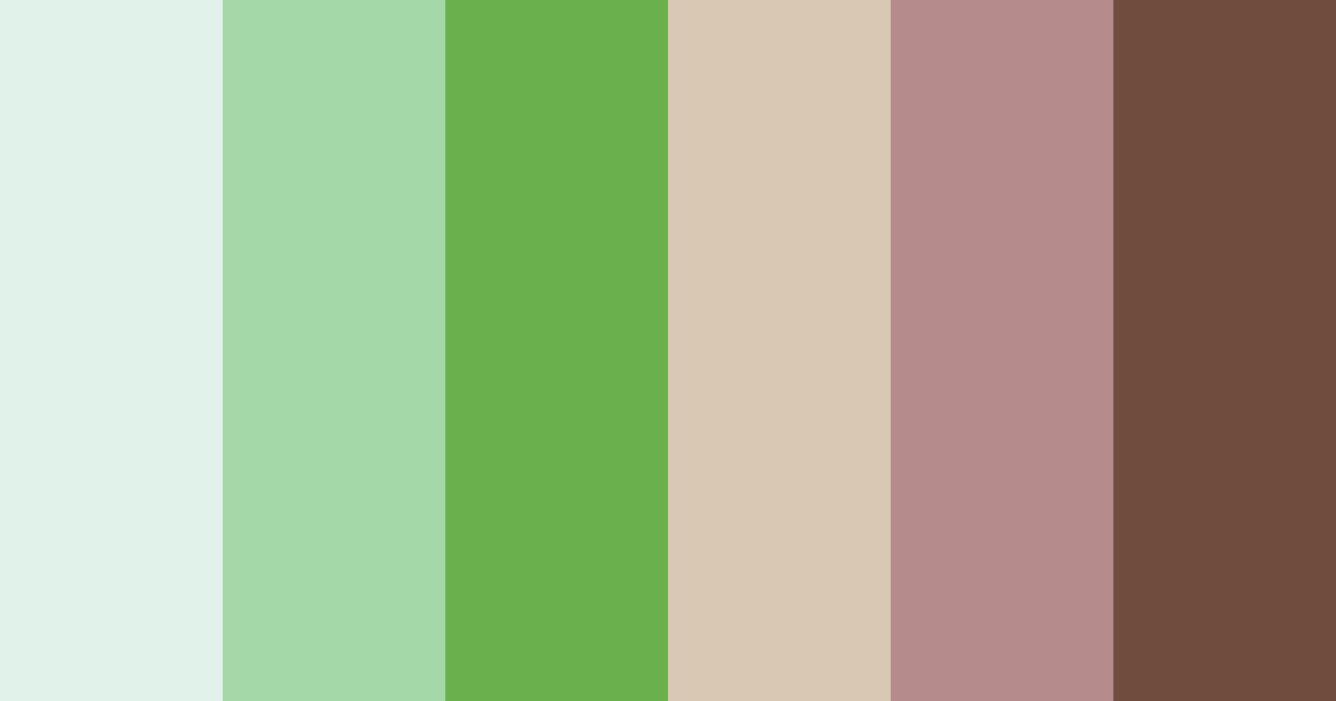 Download shades of green and brown pink color palette PNG image (landscape)