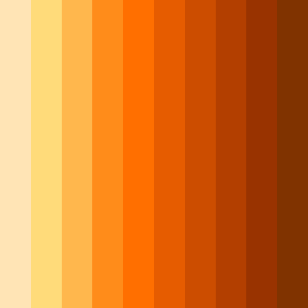 Download shades of orange color palette PNG image (square)