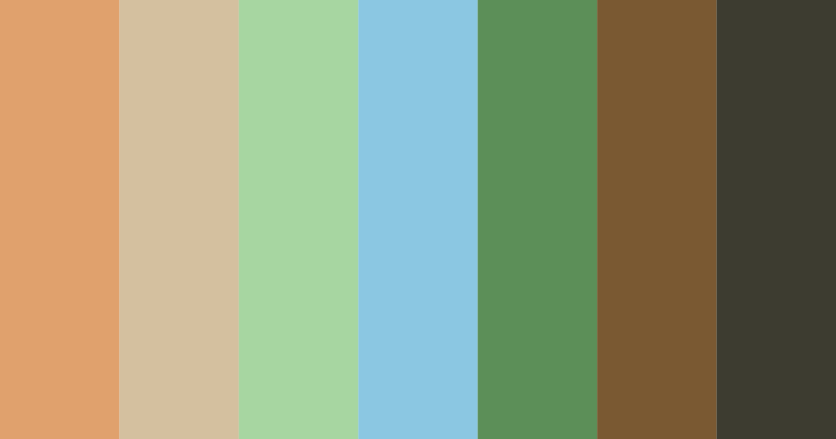 Download orange and green serenity color palette PNG image (landscape)