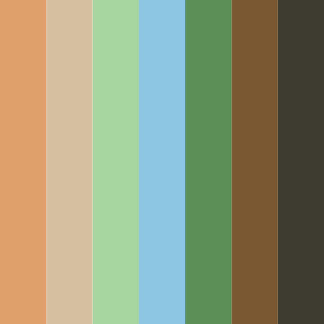 Download orange and green serenity color palette PNG image (square)