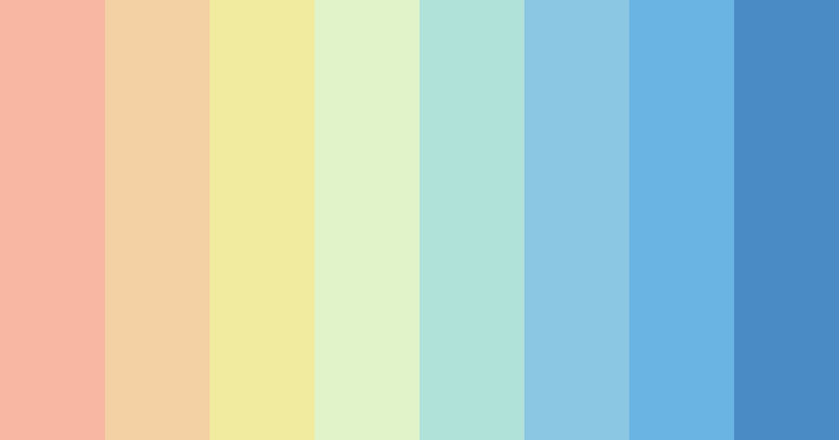 Download light rainbow blue color palette PNG image (landscape)