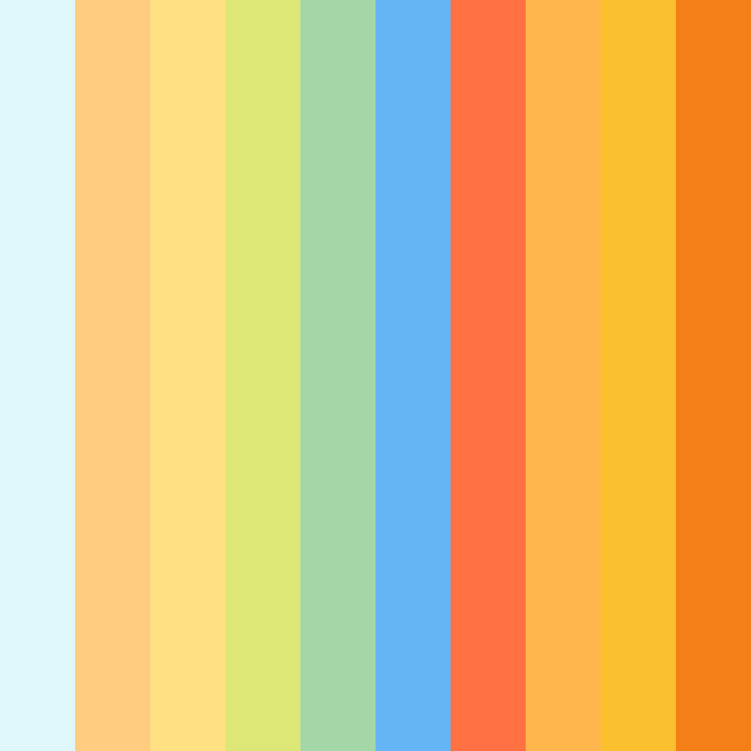 Download tropical sunrise color palette PNG image (square)