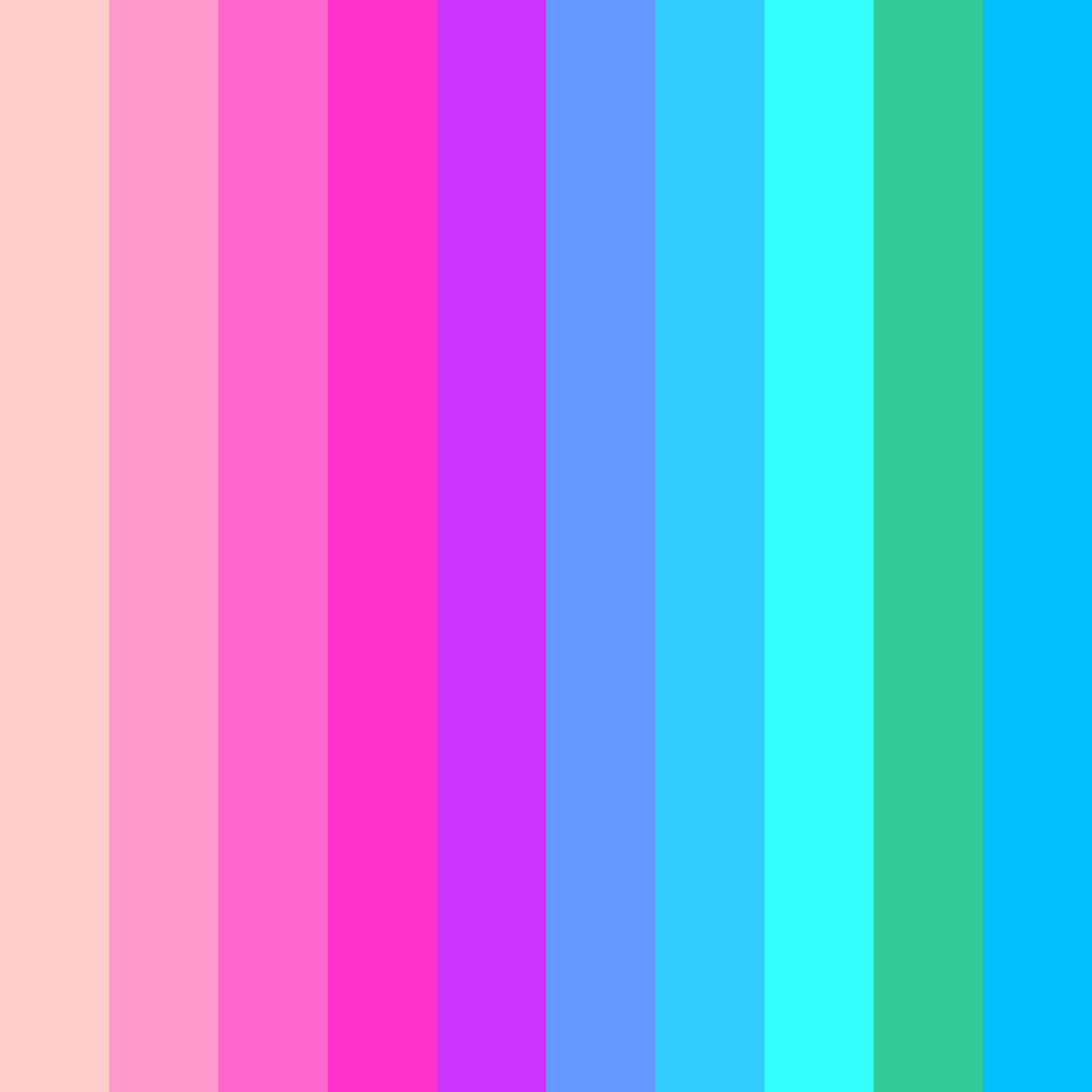 Download vibrant rainbow color palette PNG image (square)