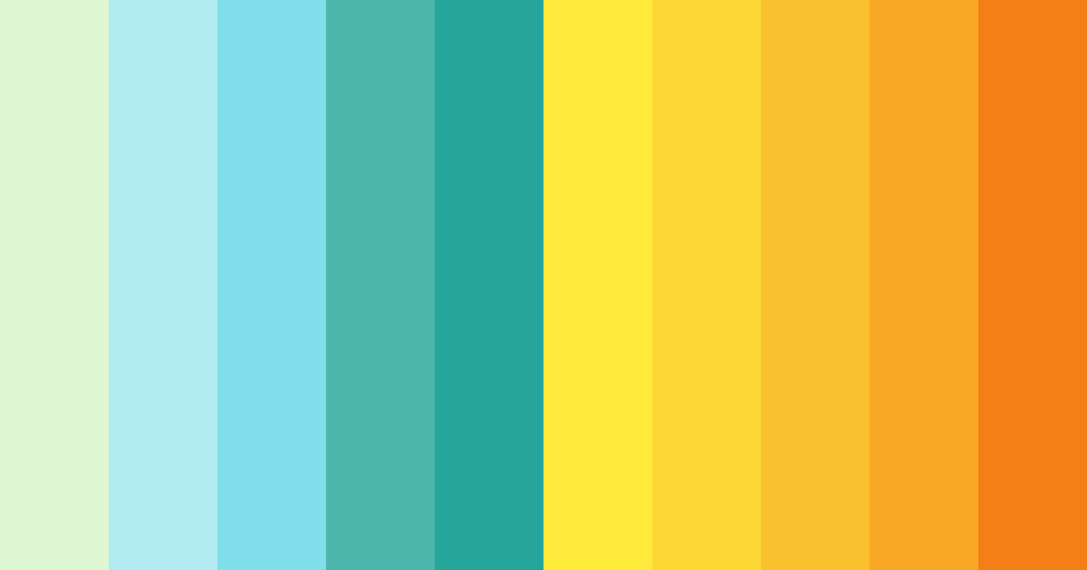 Download tropical rainbow oasis color palette PNG image (landscape)