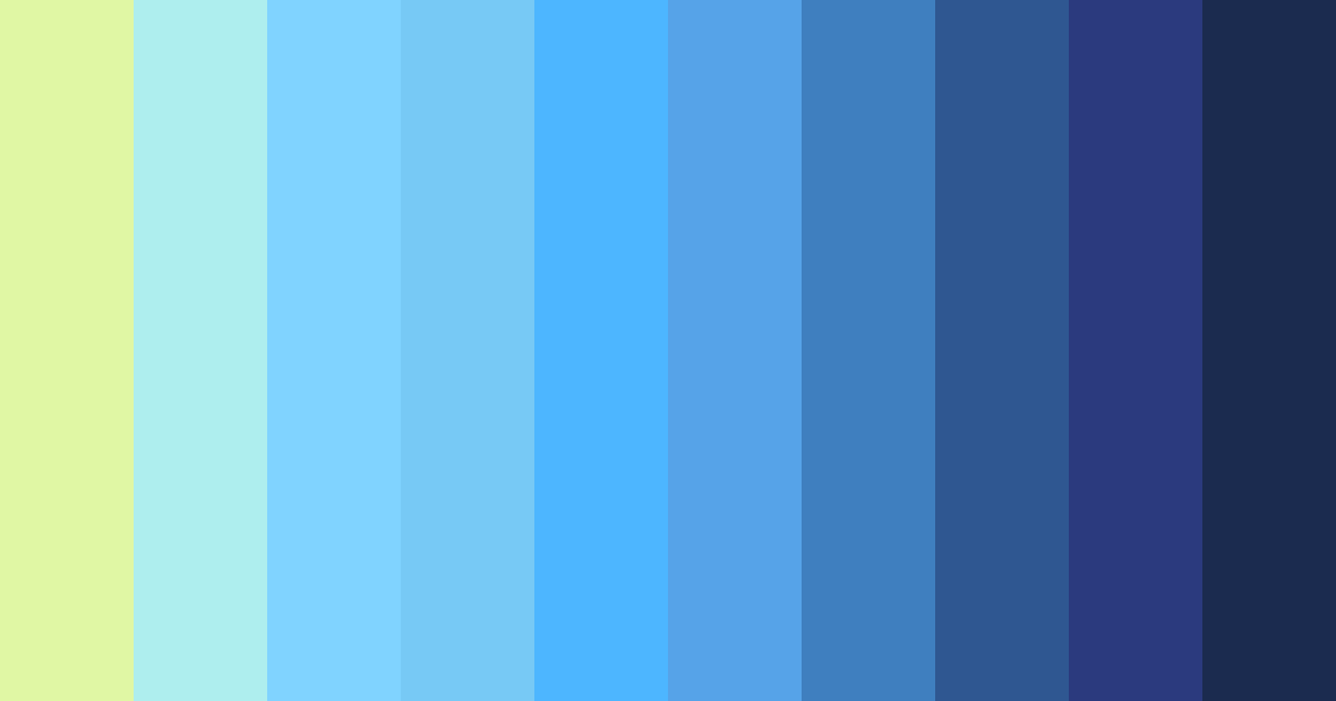 Download shades of blue green yellow rainbow color palette PNG image (landscape)