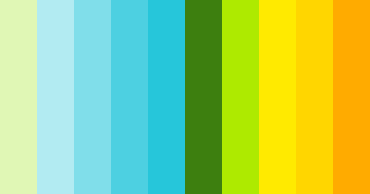 Download rainbow green color palette PNG image (landscape)