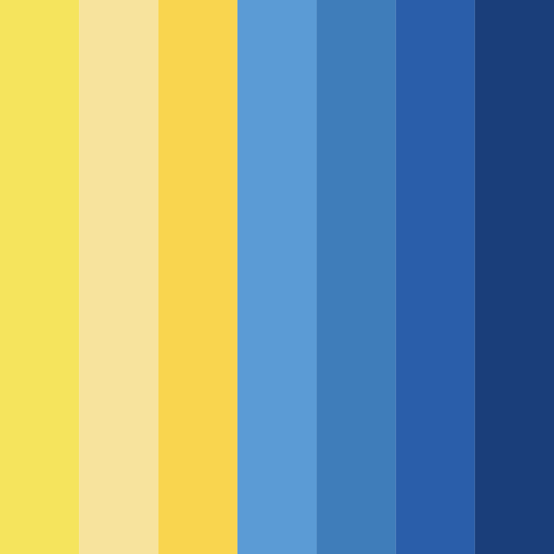 Download blue and yellow harmony color palette PNG image (square)