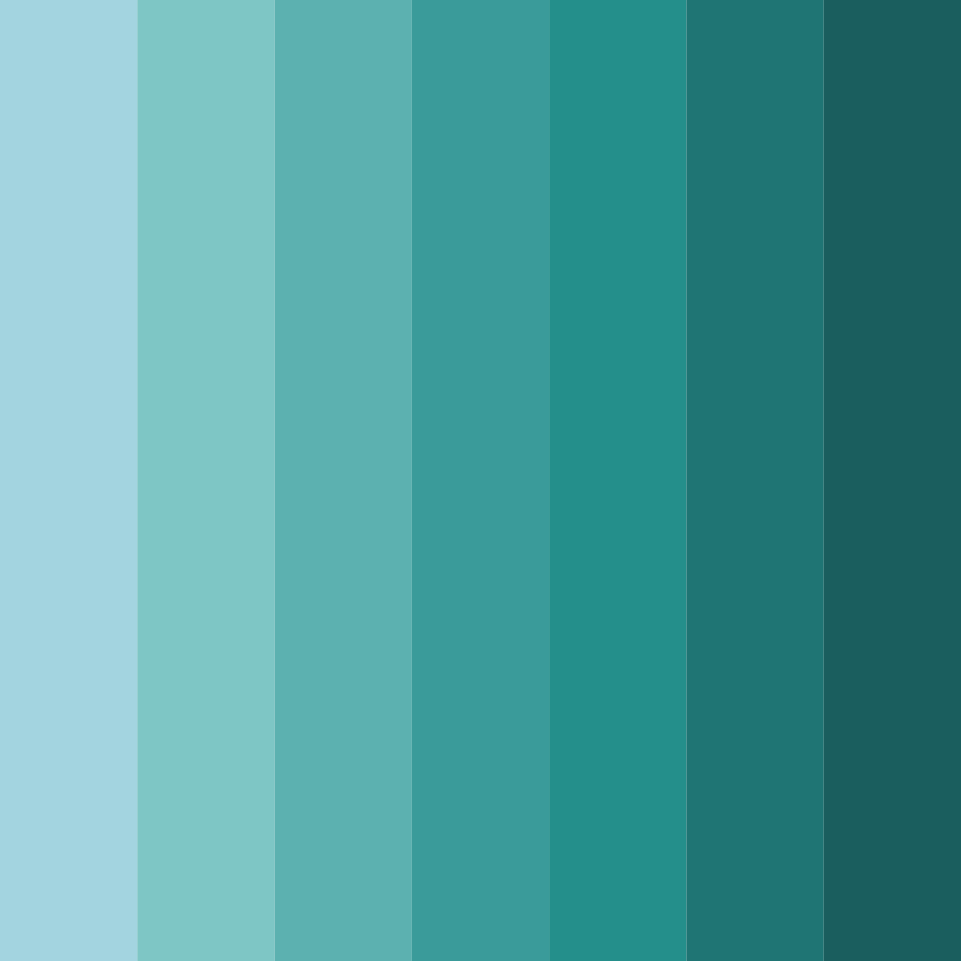 Download shades of teal color palette PNG image (square)