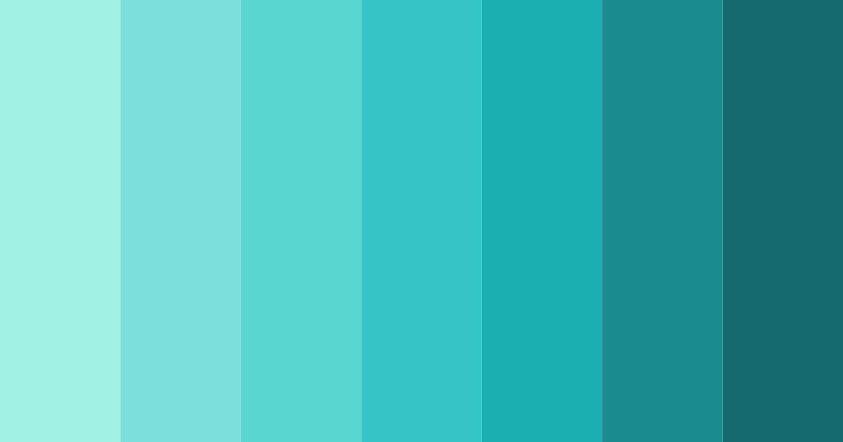 Download shades of teal color palette PNG image (landscape)