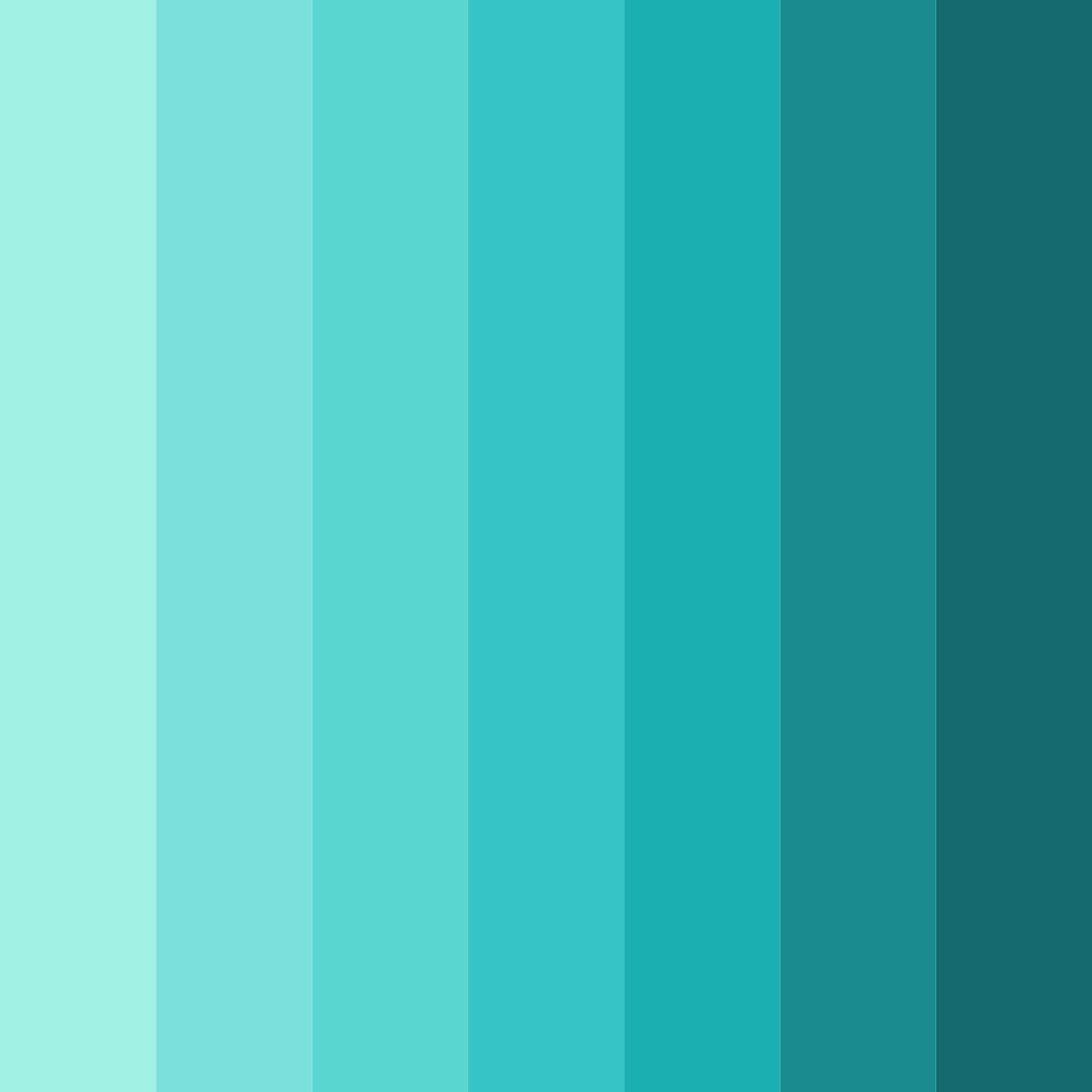 Download shades of teal color palette PNG image (square)