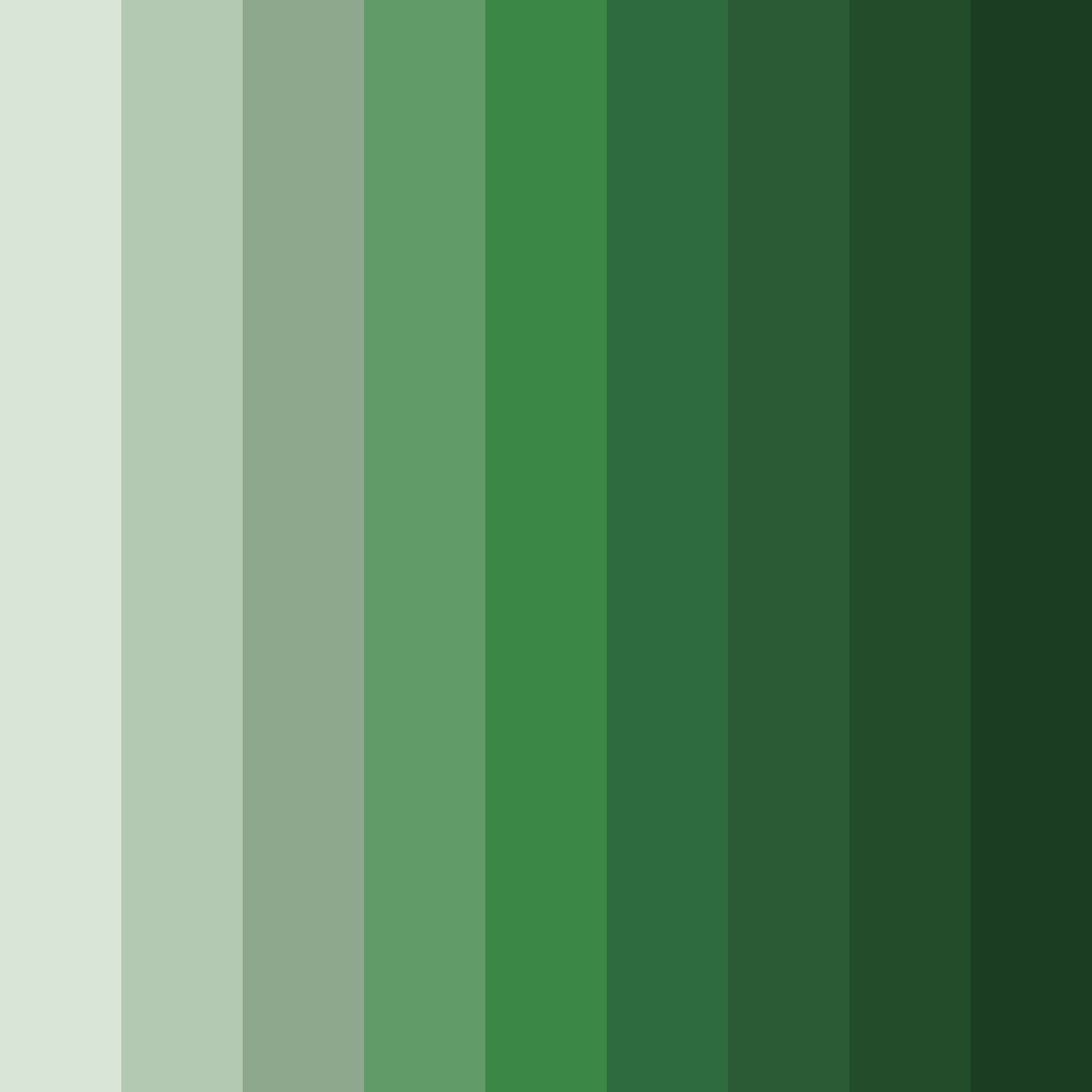 Download dark green shades color palette PNG image (square)