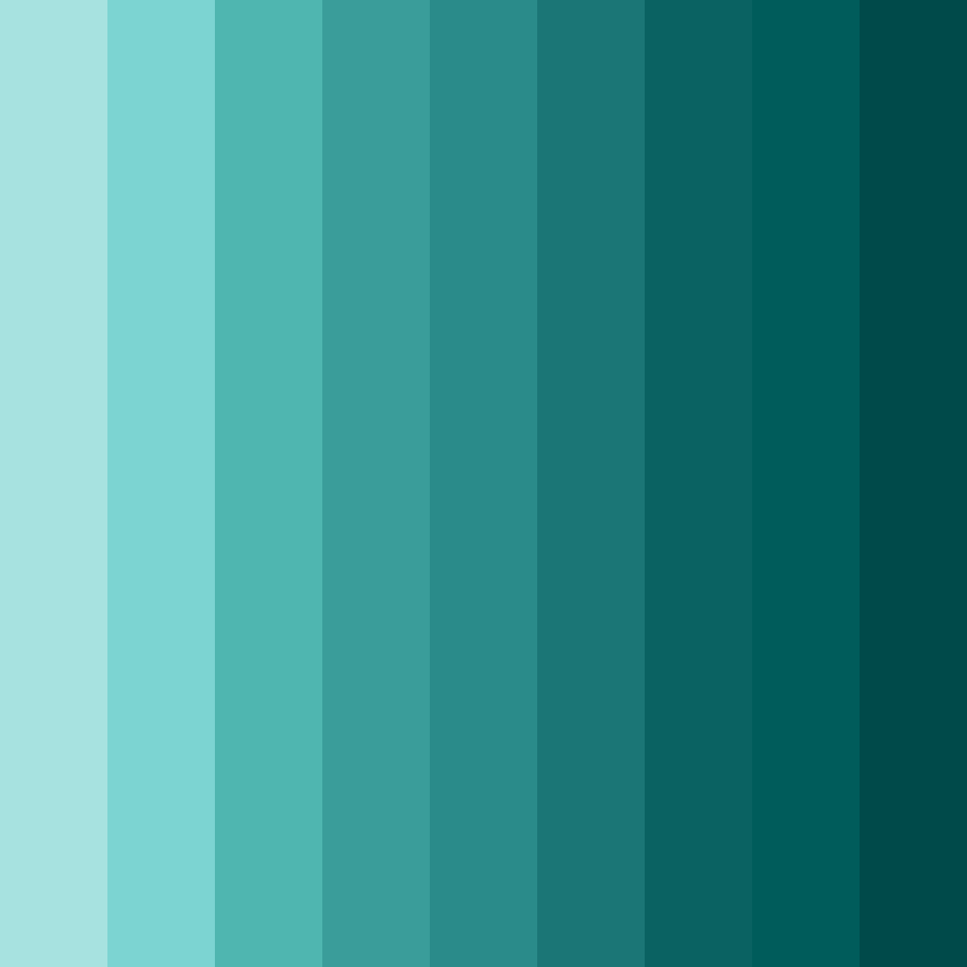 Download teal shades color palette PNG image (square)