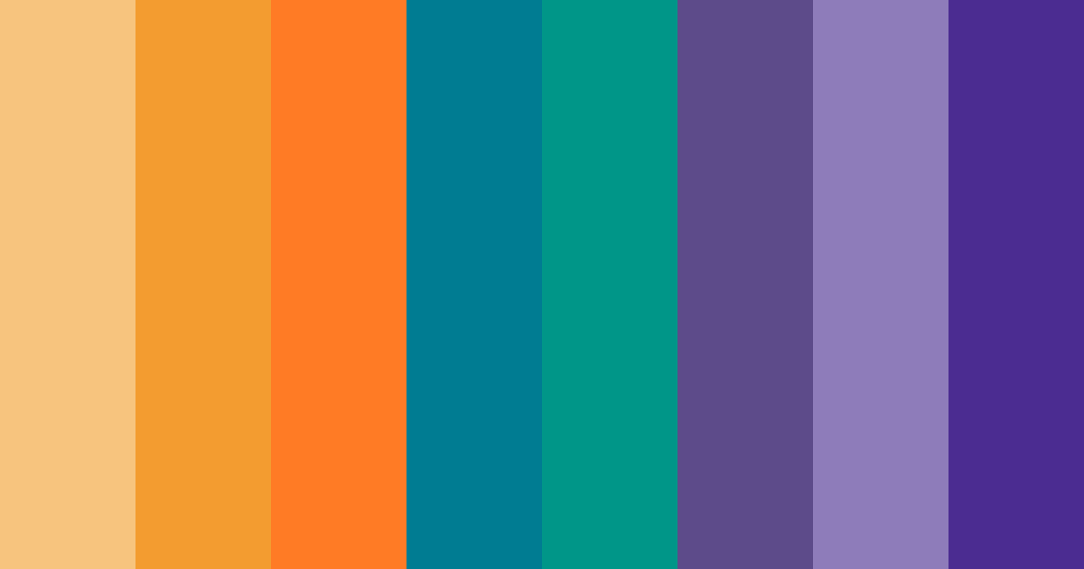 Download orange teal dream color palette PNG image (landscape)