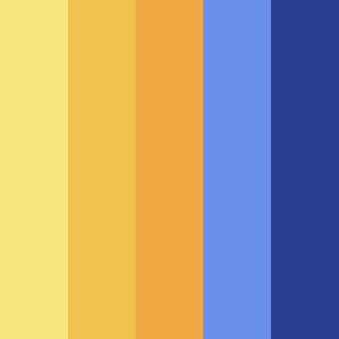 Download yellow blue color palette PNG image (square)