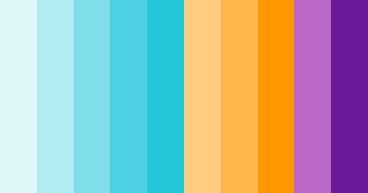 Download tropical sunset serenade color palette PNG image (landscape)