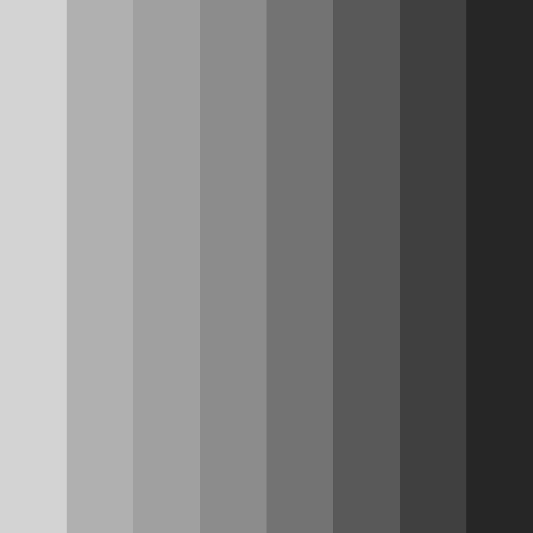 Download shades of grey color palette PNG image (square)