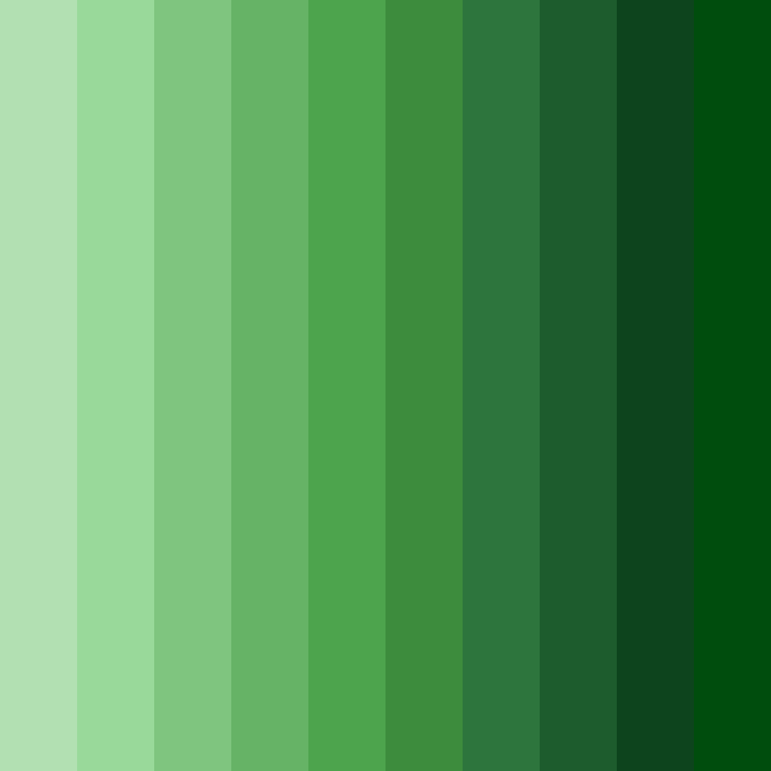 Download dark green shades color palette PNG image (square)