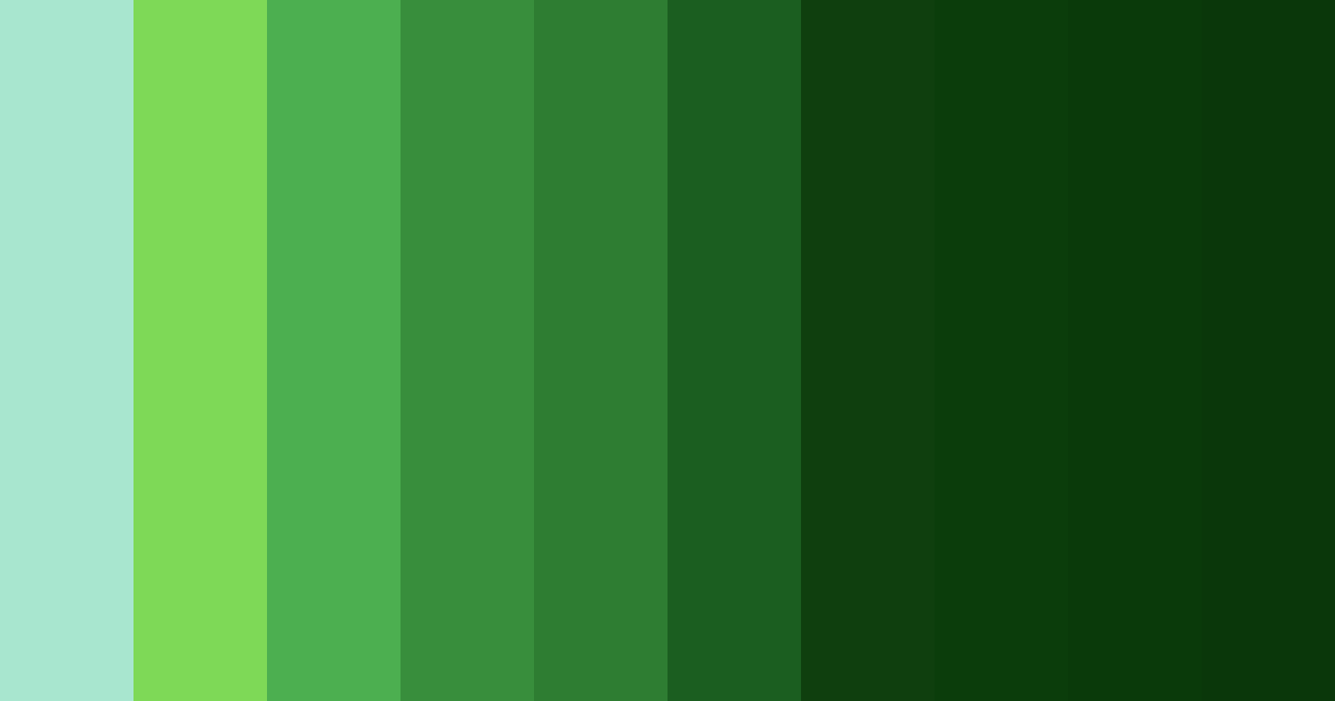 Download dark green shades color palette PNG image (landscape)