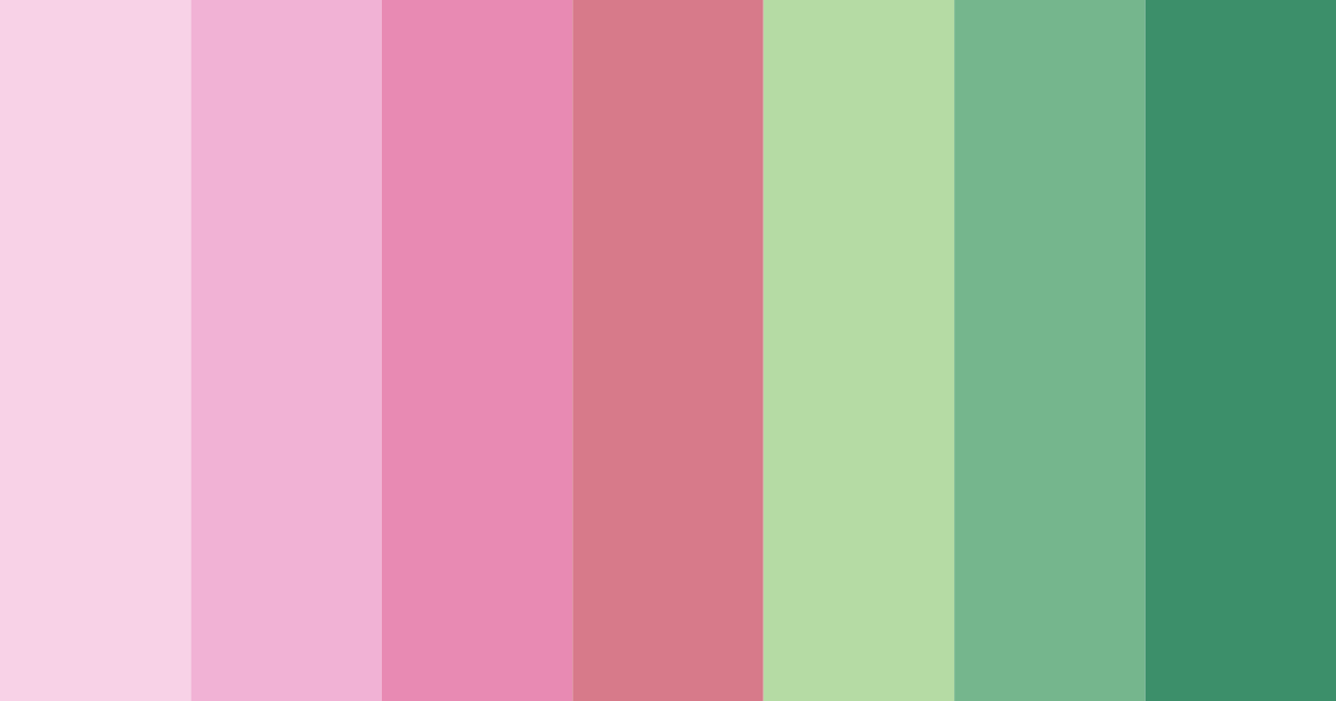 Download pink and green harmony color palette PNG image (landscape)