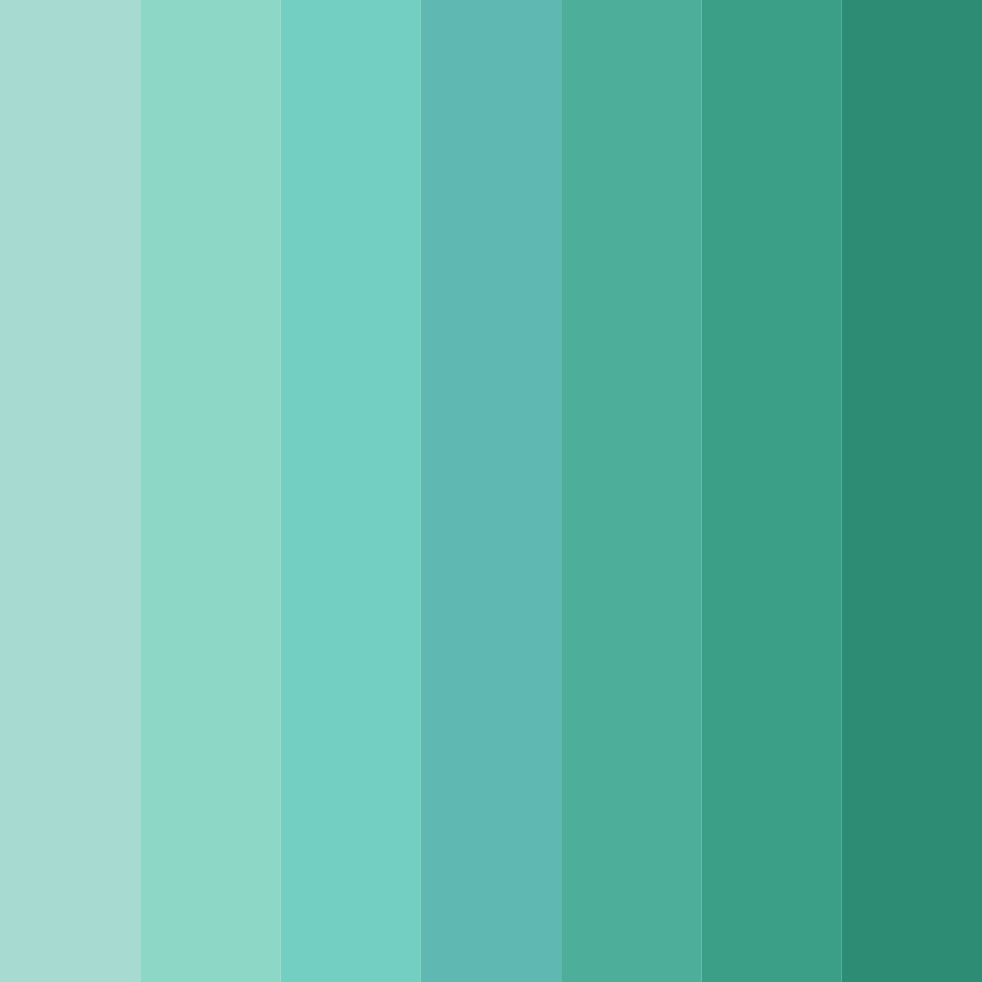 Download teal shades color palette PNG image (square)