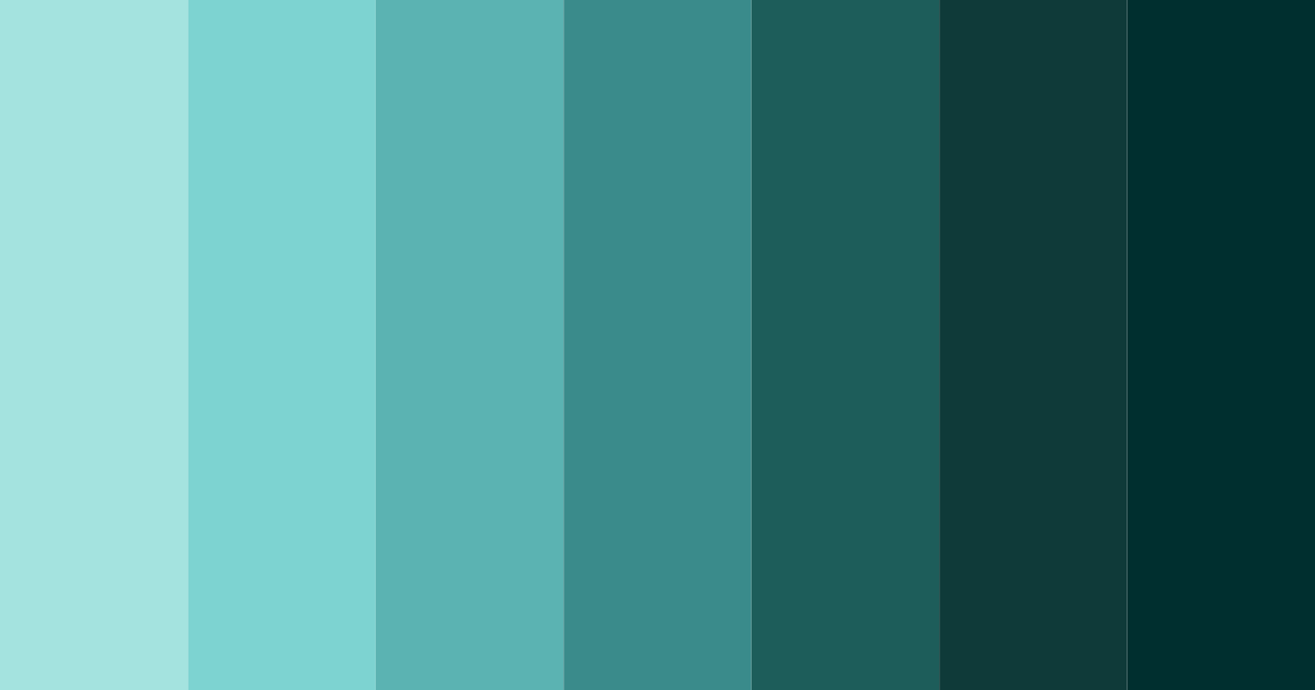 Download shades of teal color palette PNG image (landscape)