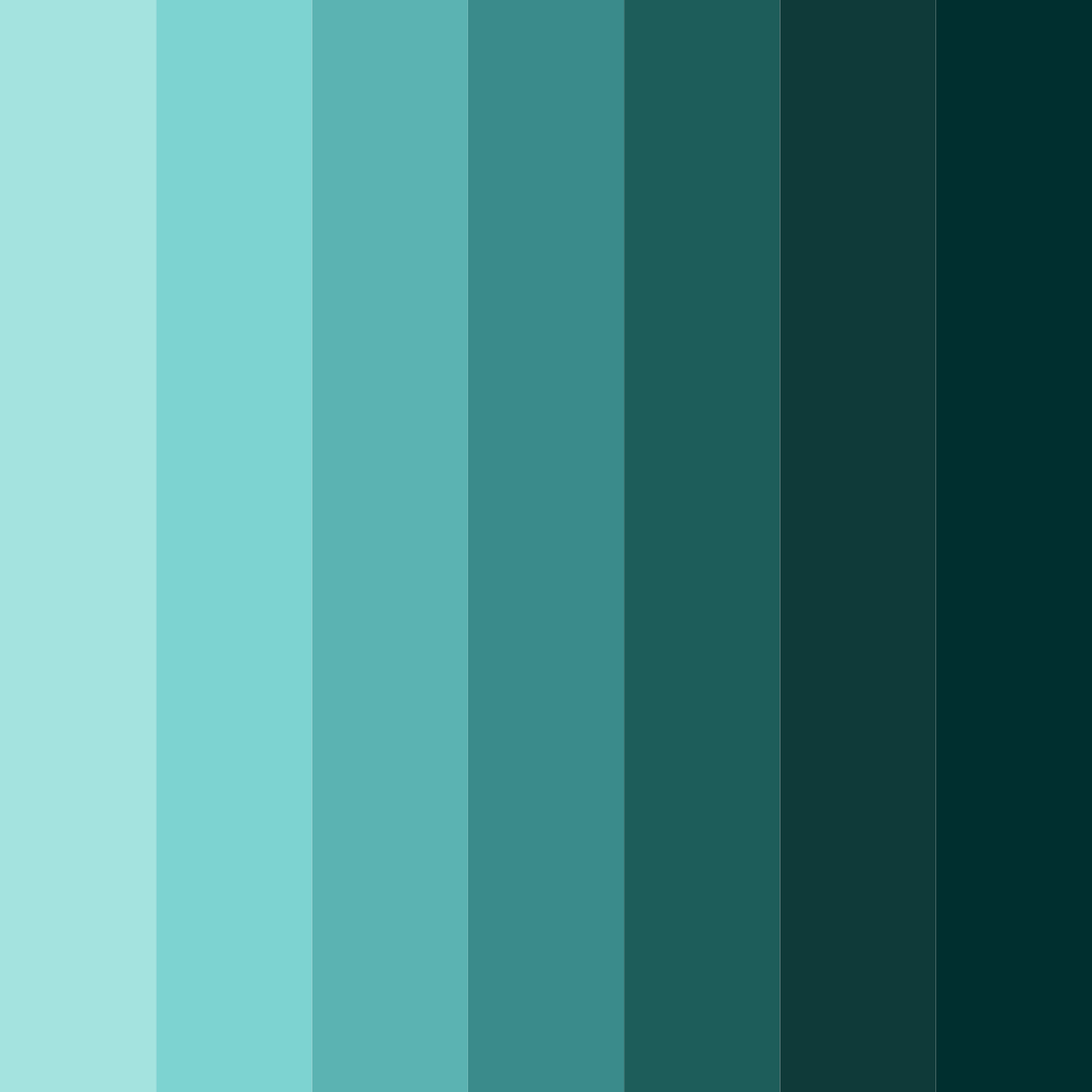 Download shades of teal color palette PNG image (square)