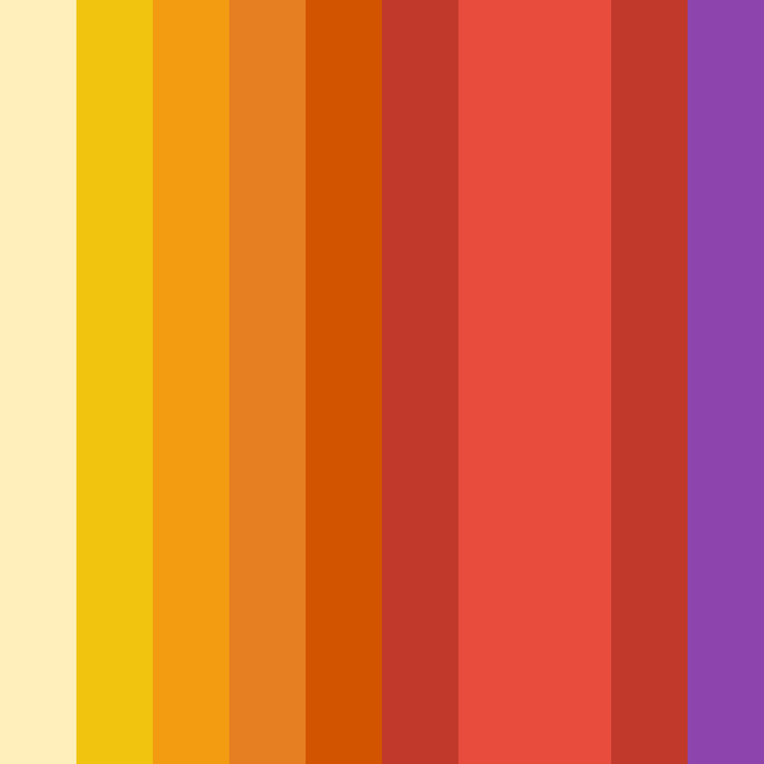 Download autumnal sunrise color palette PNG image (square)