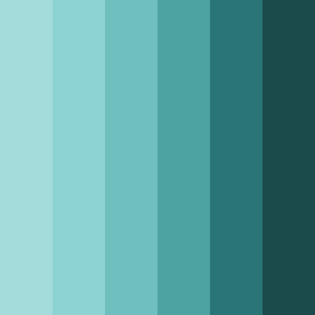 Download teal shades color palette PNG image (square)