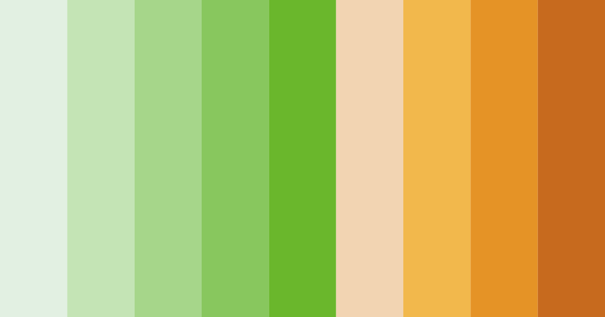 Download shades of green and orange color palette PNG image (landscape)