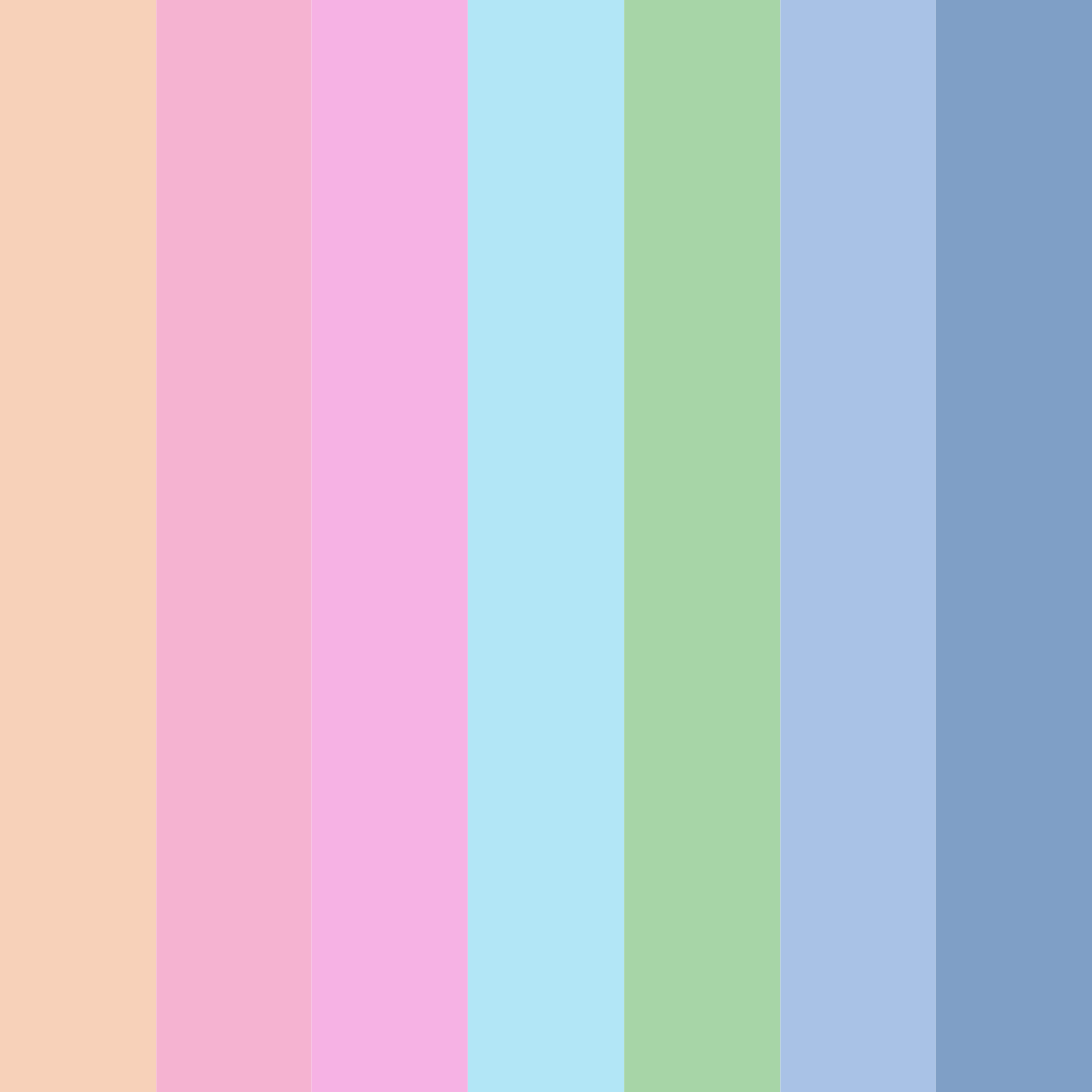 Download dreamy pastel whimsy color palette PNG image (square)