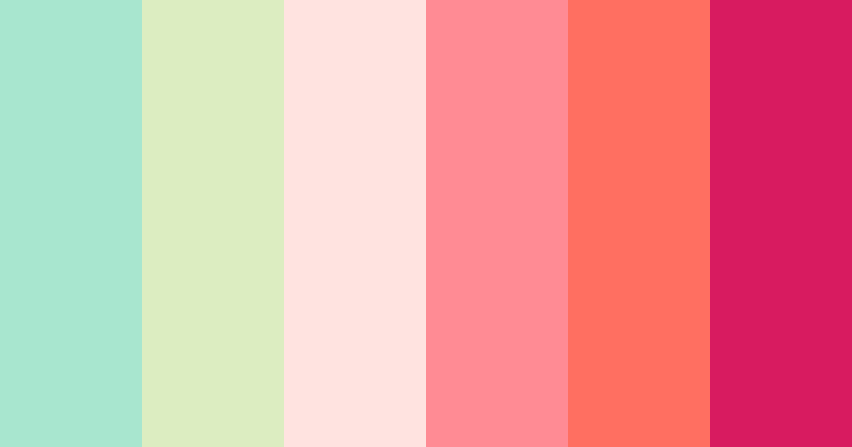 Download minted blossoms color palette PNG image (landscape)
