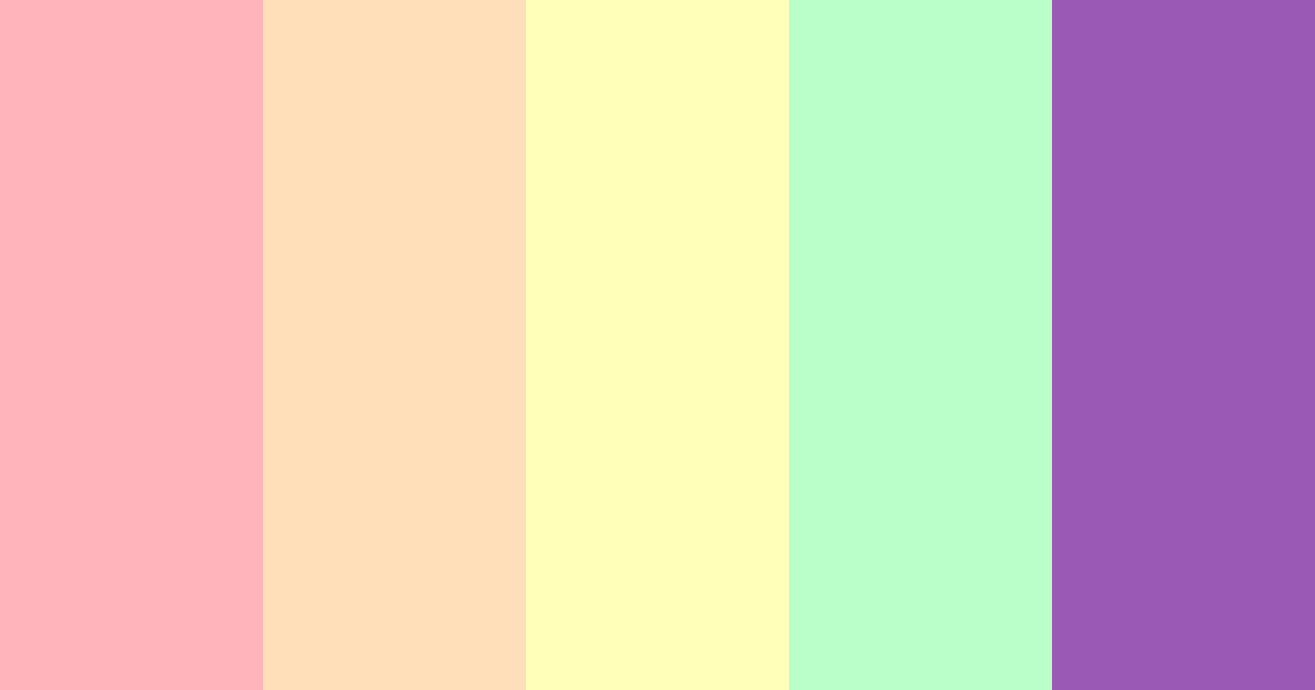 Download pastel rainbow color palette PNG image (landscape)