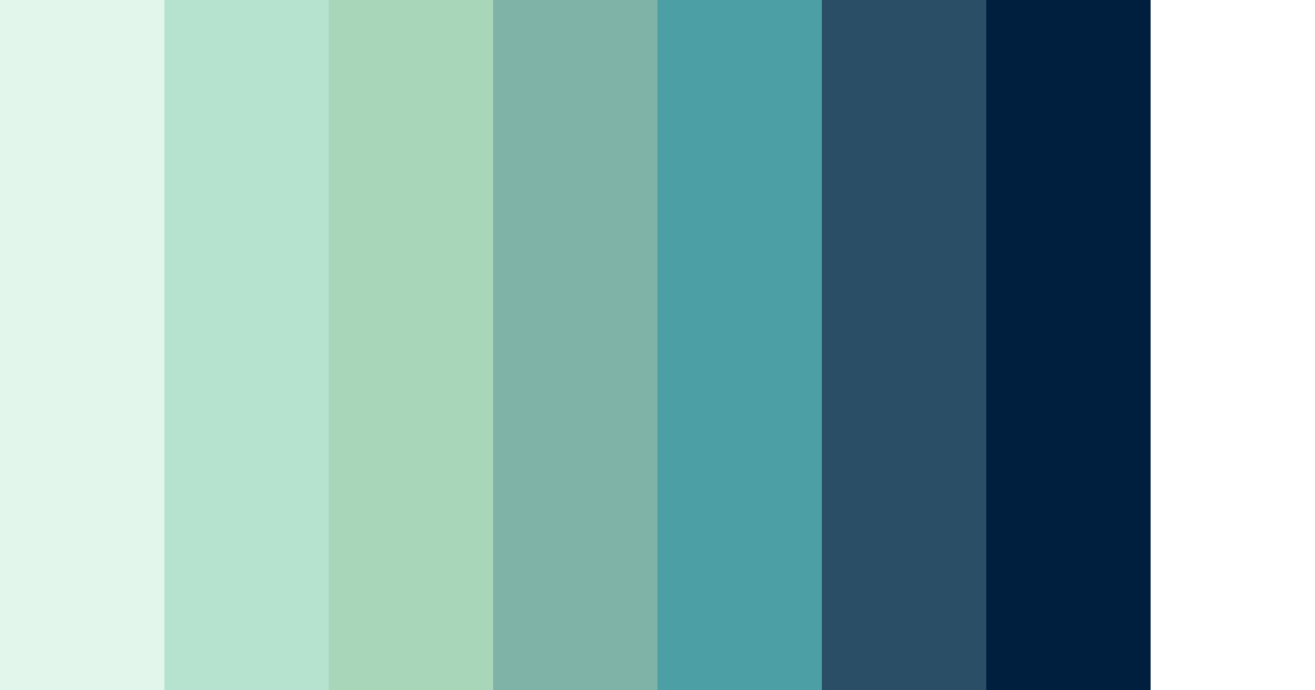 Download shades of blue green color palette PNG image (landscape)