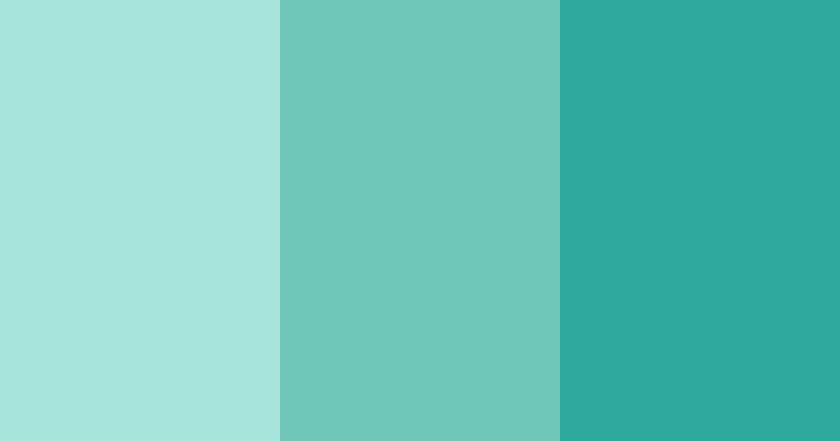 Download shades of teal color palette PNG image (landscape)