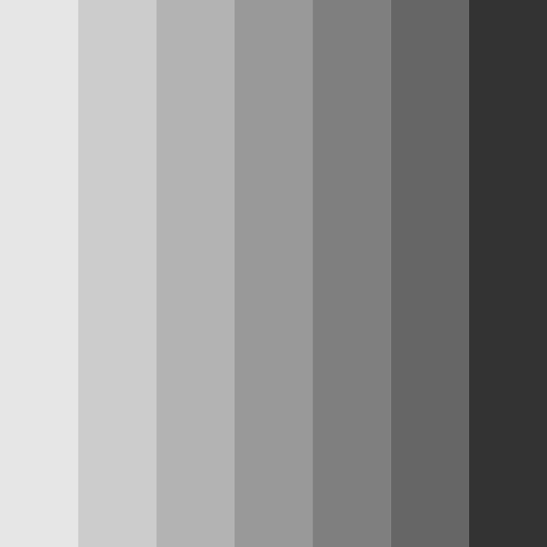 Download shades of black color palette PNG image (square)