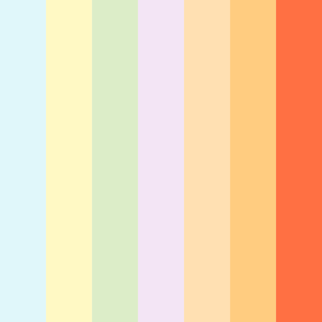 Download colorful beach color palette PNG image (square)