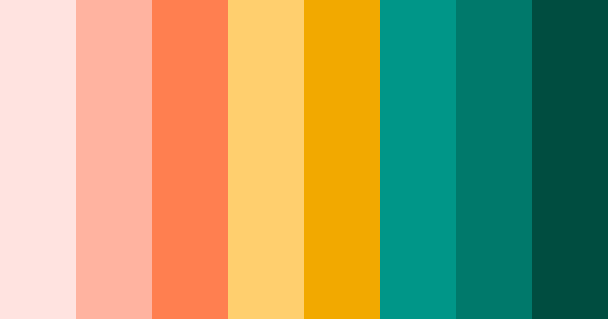 Download tropical sunset harmony color palette PNG image (landscape)