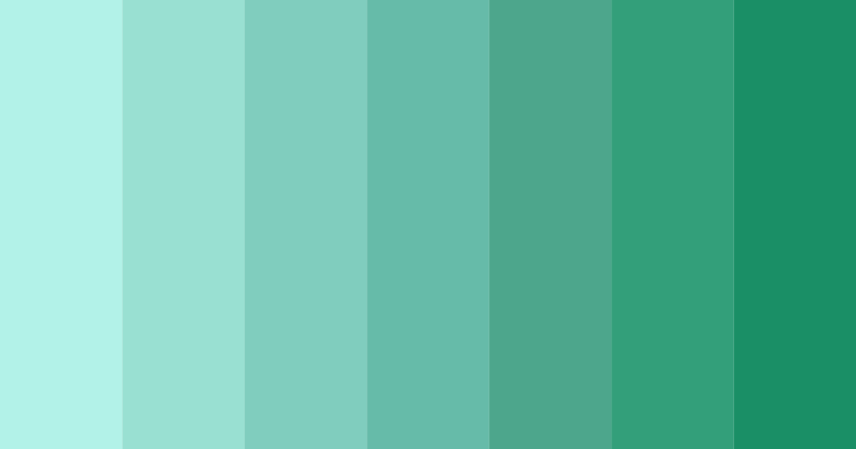 Download shades of mint green color palette PNG image (landscape)