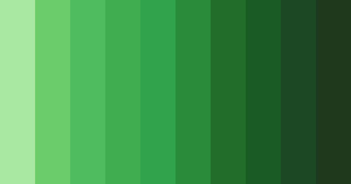 Download shades of green color palette PNG image (landscape)