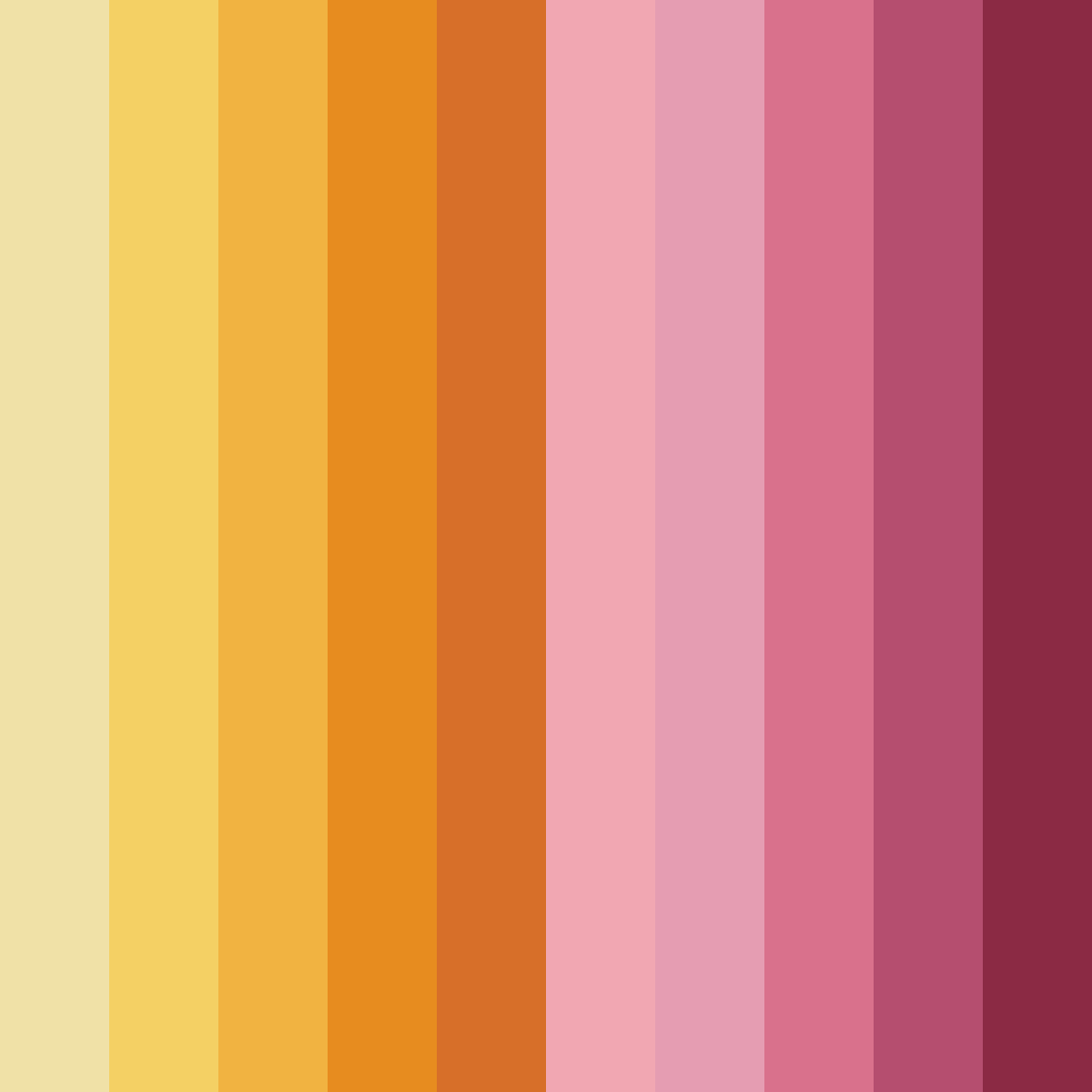Download warm sunset color palette PNG image (square)