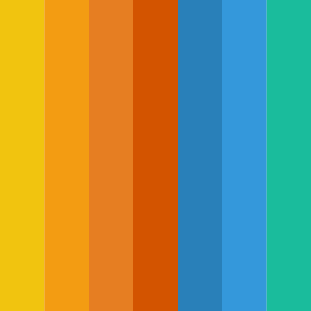 Download warm and cool blue color palette PNG image (square)