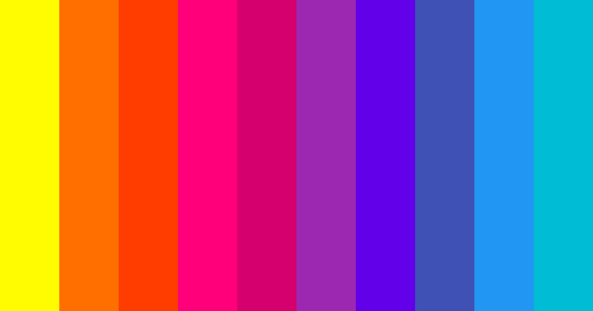 Download neon yellow rainbow color palette PNG image (landscape)