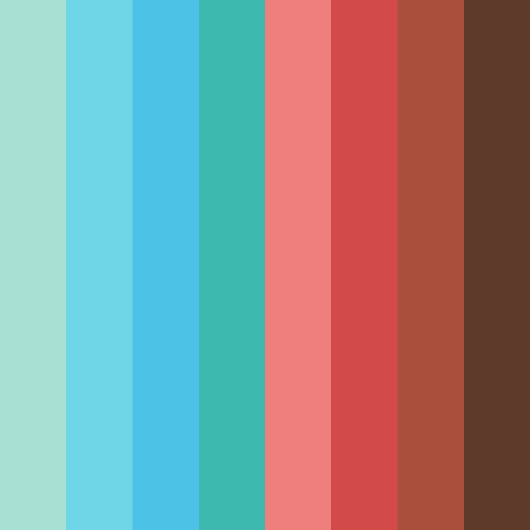 Download shades of green blue red brown color palette PNG image (square)