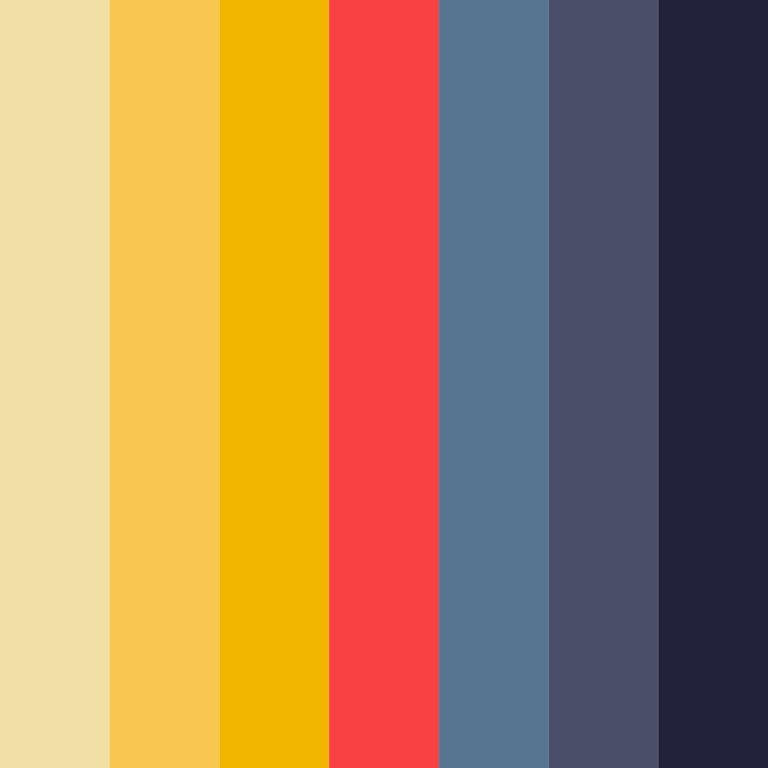 Download vibrant blue sunset color palette PNG image (square)