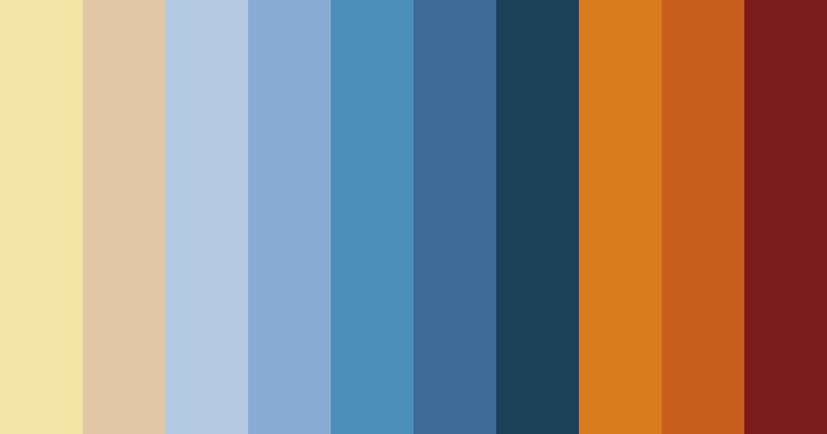 Download vibrant blue and warm red color palette PNG image (landscape)