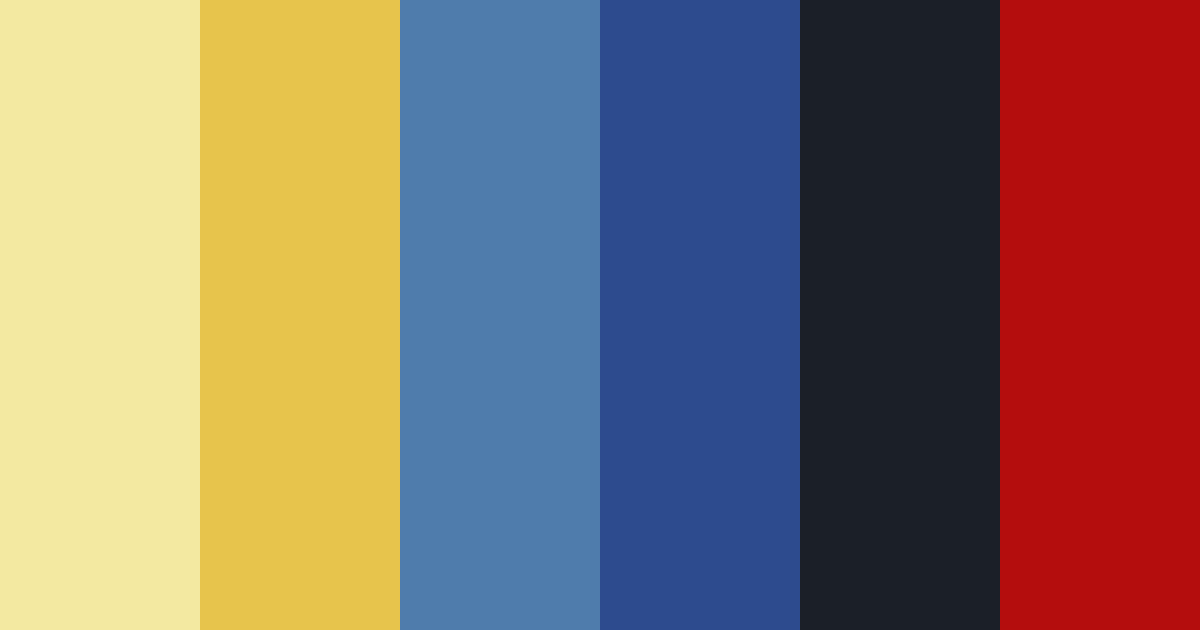 Download blue black yellow red harmony color palette PNG image (landscape)