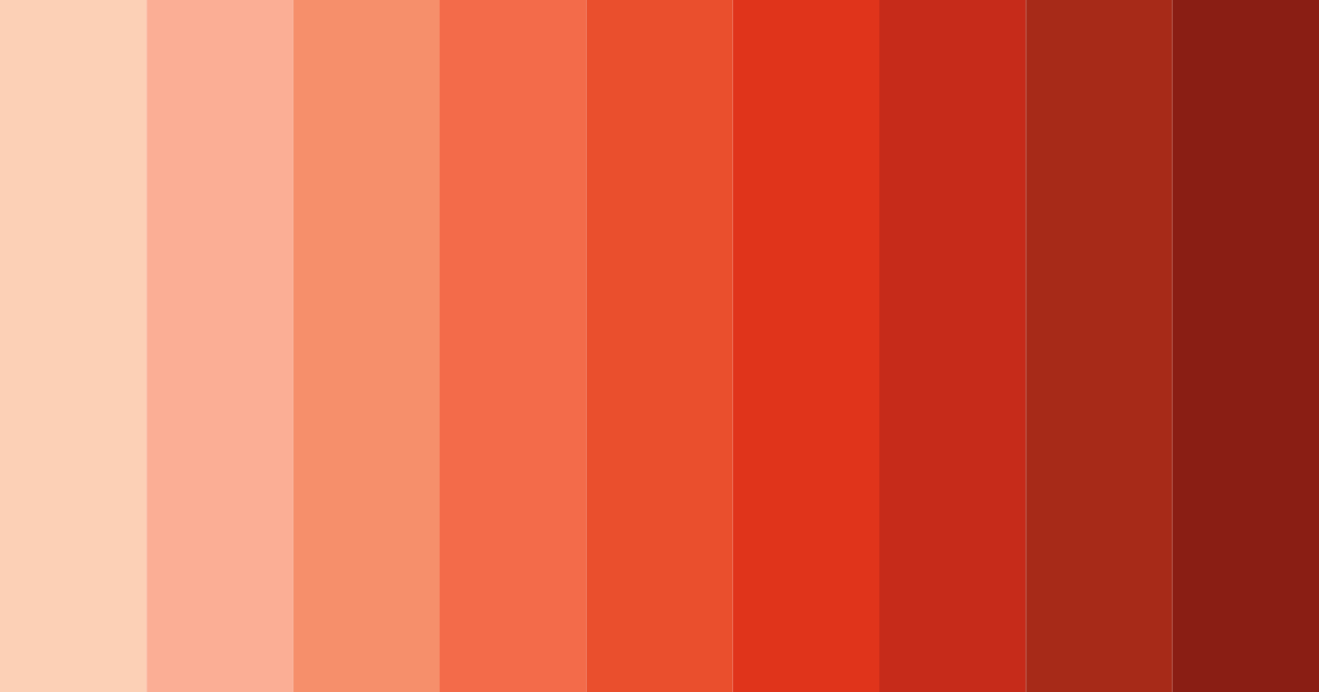 Download shades of coral color palette PNG image (landscape)
